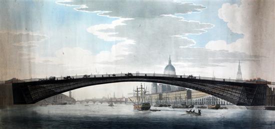 Thomas Malton the Younger (1748-1804) A perspective view of the design for a cast iron bridge ... to supply the place of the present Lo